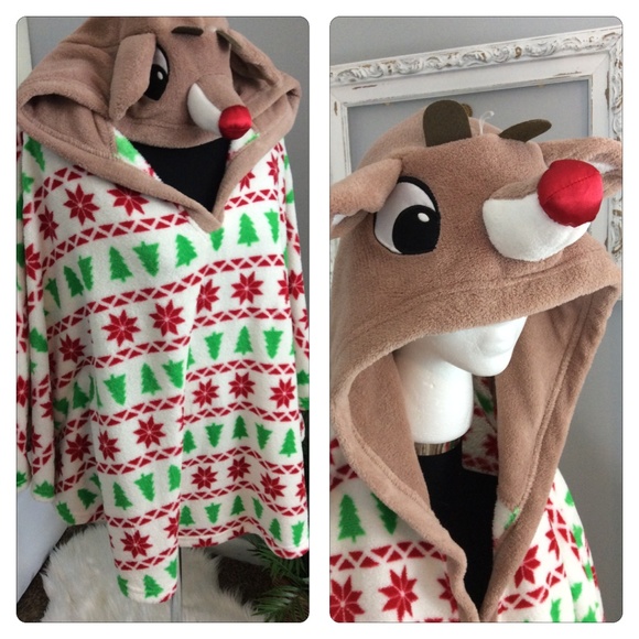 Rudolph The Red Nose Reindeer Jackets & Blazers - RUDOLPH  Shrug Cape Ugly Christmas PARTY Sweat